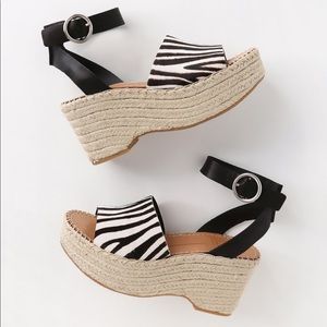 Dolce Vita Zebra Calf Hair Espadrille Wedges